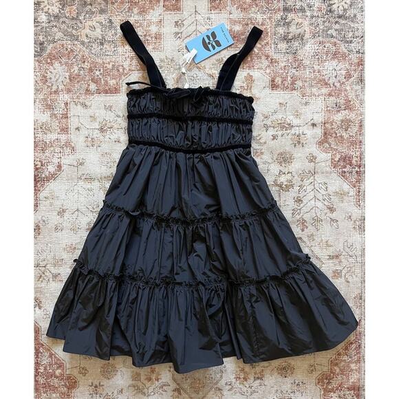 Hunter Bell Fleur Mini Black Dress in Onyx Size S Velvet Straps NWT - Picture 3 of 10